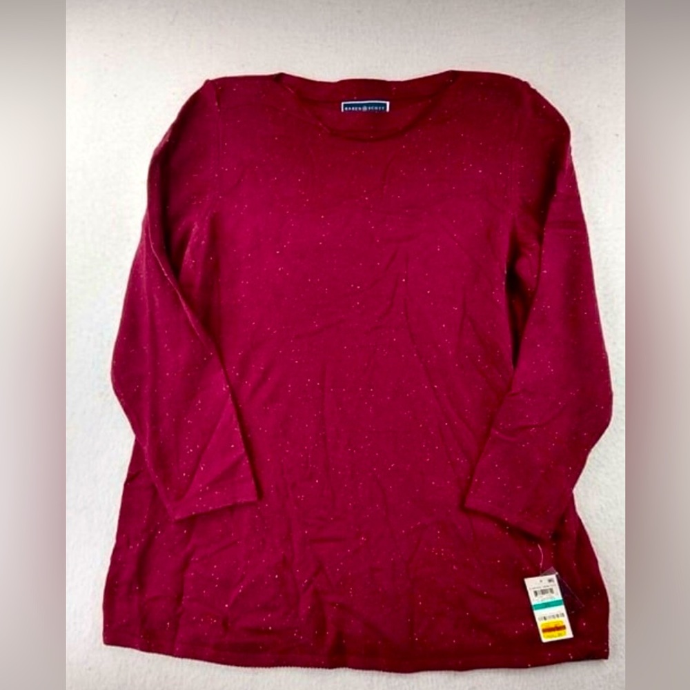 Karen Scott Red Long Sleeve Sweater